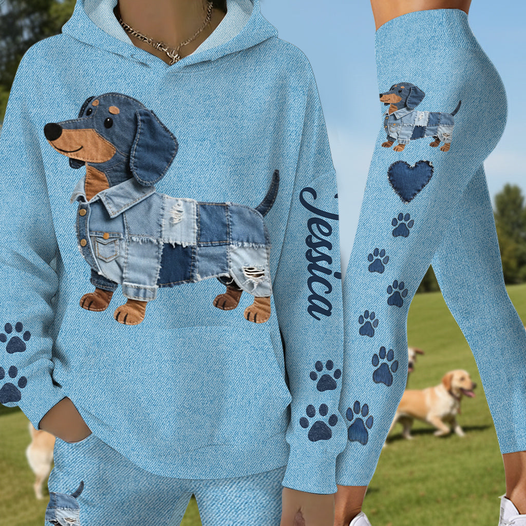 Just A Girl Who Loves Her Dog - Personalized Dog Hoodie and Leggings