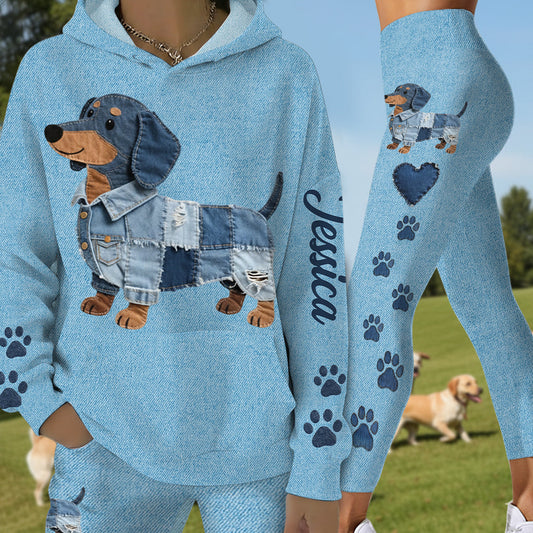 Just A Girl Who Loves Her Dog - Personalized Dog Hoodie and Leggings