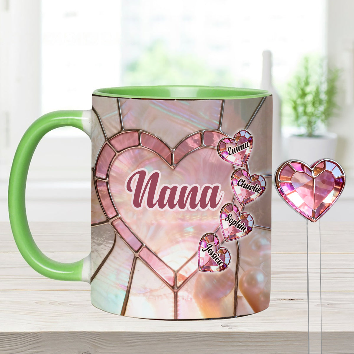 Heureuse d'être appelée Nana, Mama, Gigi, Grand-mère - Mug personnalisé pour grand-mère avec agitateurs en acrylique