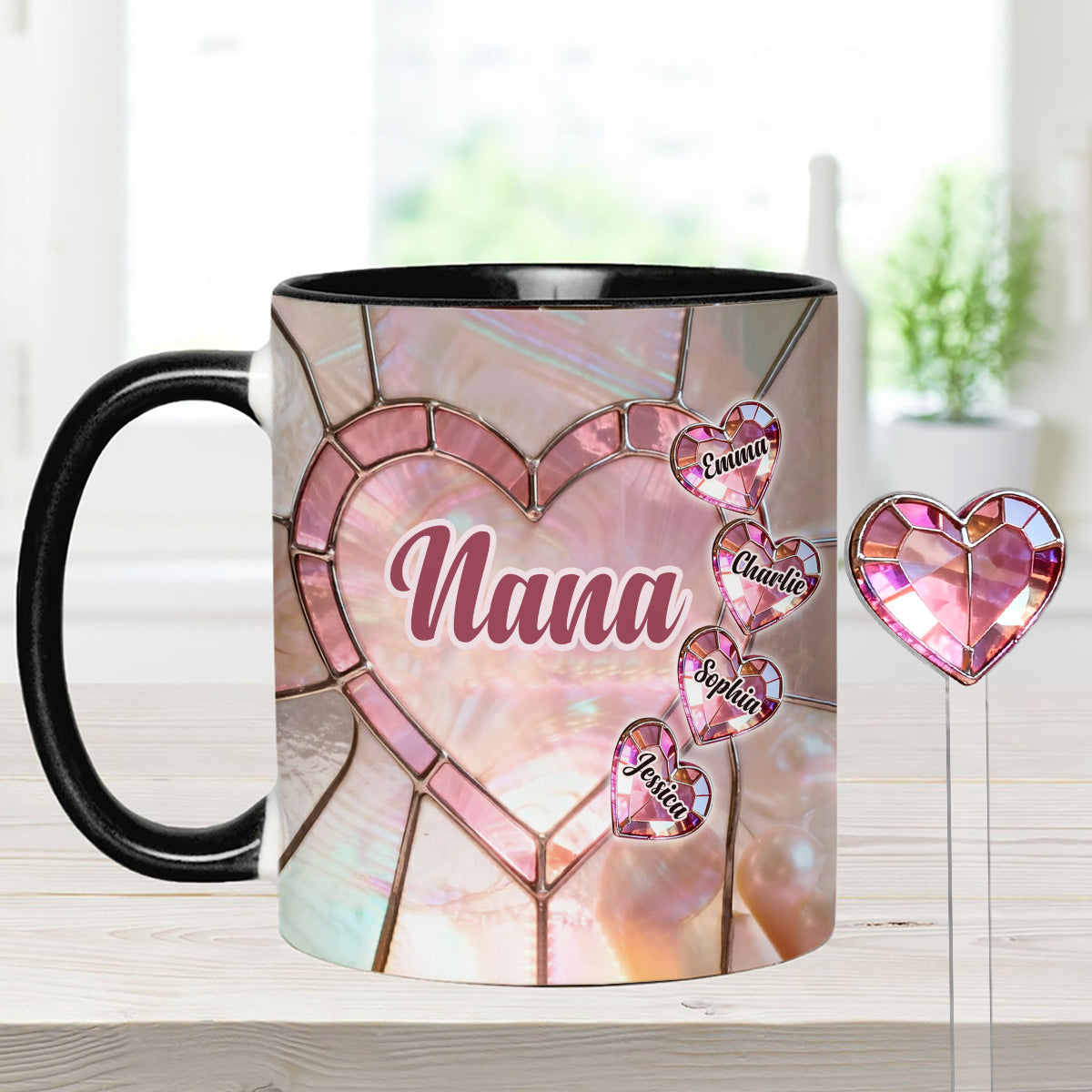 Heureuse d'être appelée Nana, Mama, Gigi, Grand-mère - Mug personnalisé pour grand-mère avec agitateurs en acrylique
