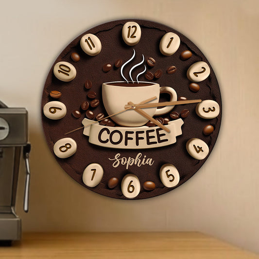 It's Coffee Time - Personalized Coffee Wall Clock