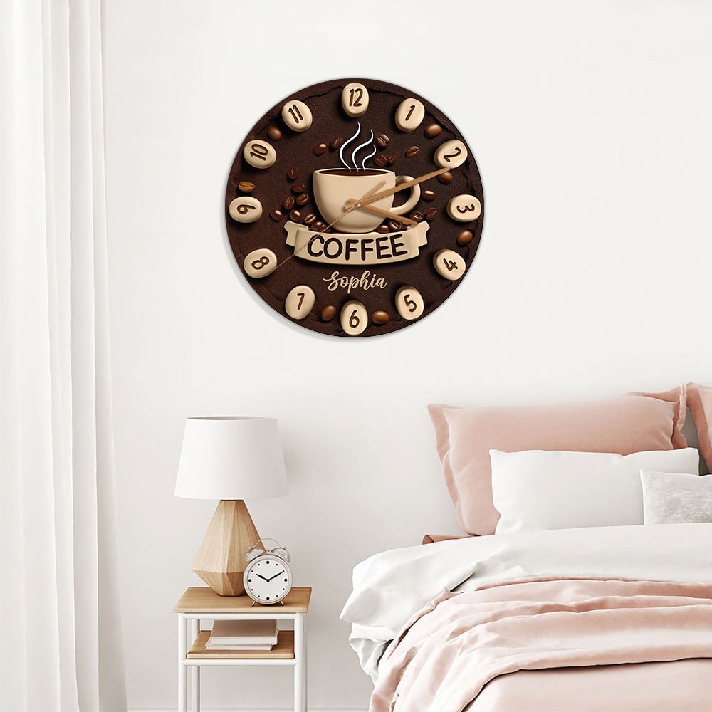 Es ist Kaffeezeit – Personalisierte Kaffeewanduhr