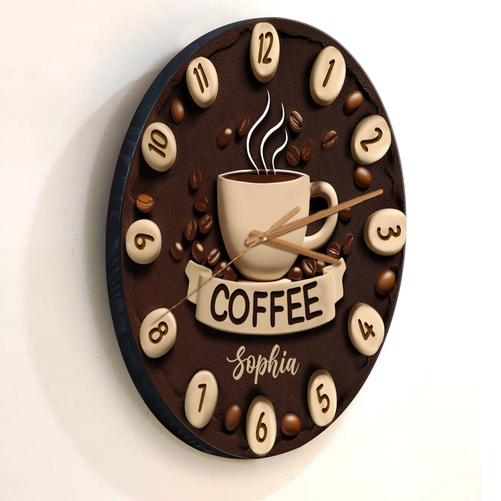 Es ist Kaffeezeit – Personalisierte Kaffeewanduhr