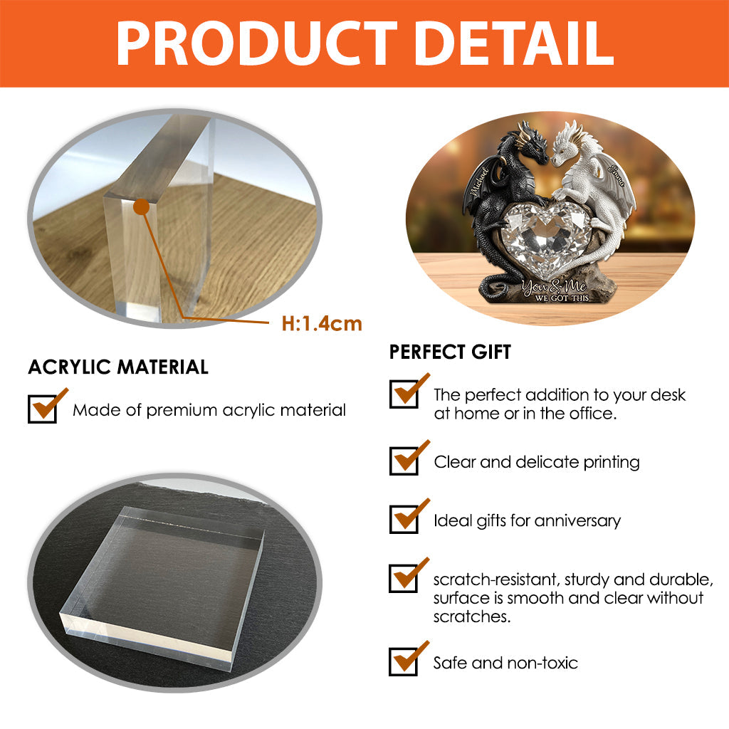 You & Me We Got This - Personalized Dragon Custom Shaped Acrylic Plaque