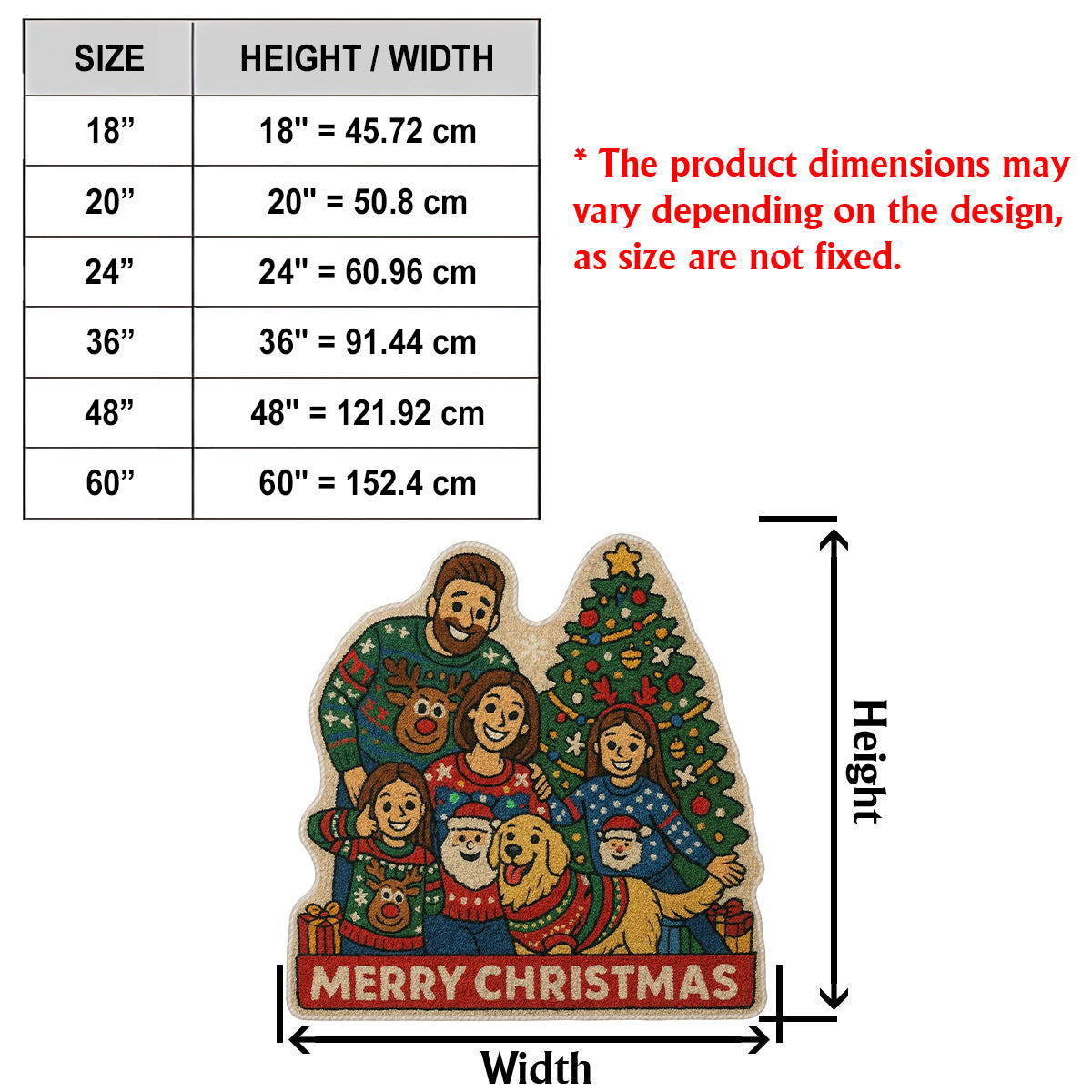 Any Photo To Rug Merry Christmas - Personalized Family Non-Slip Tufted Rug