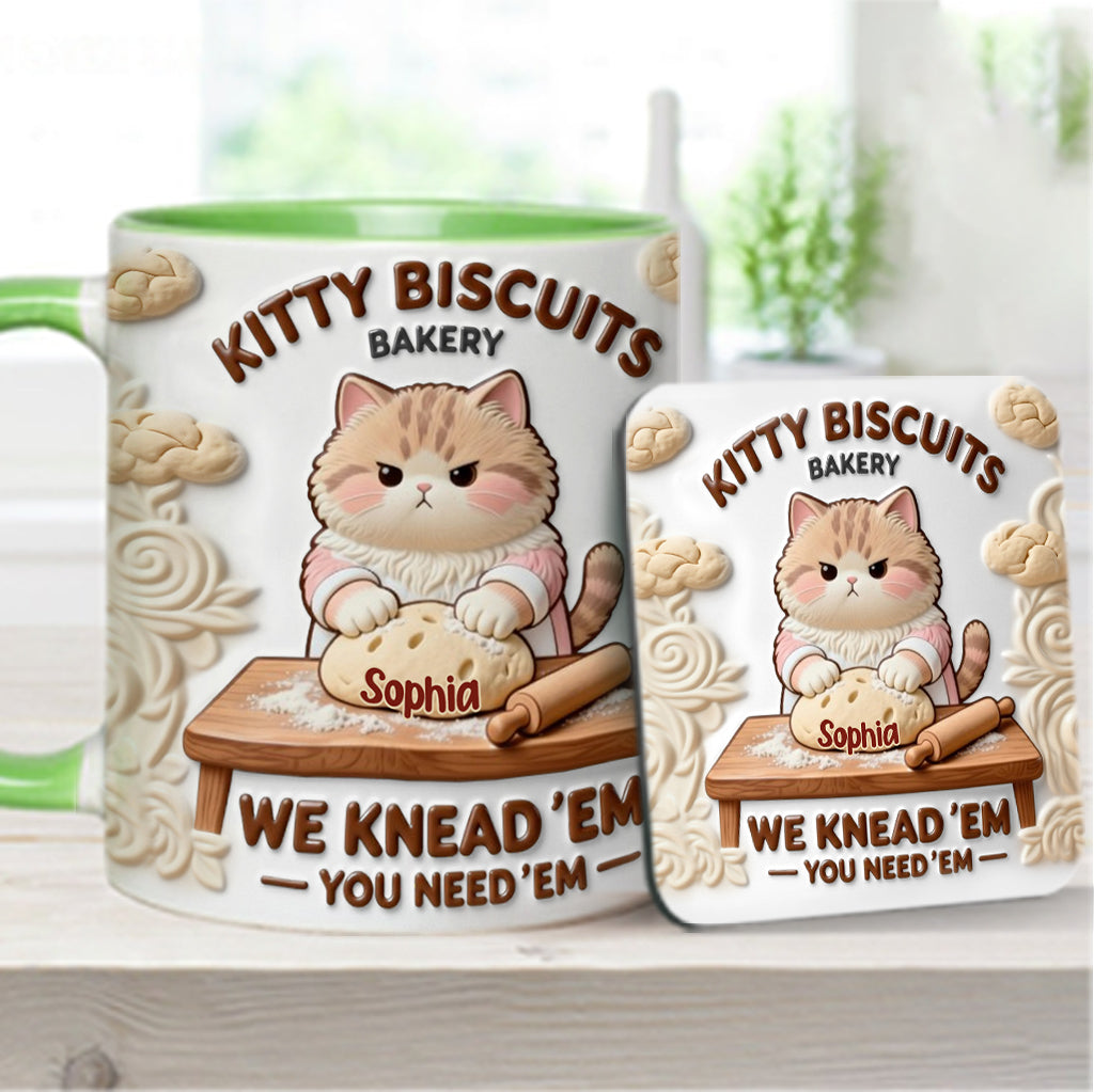 We Knead Em You Need Em - Personalized Baking Accent Mug & Coaster