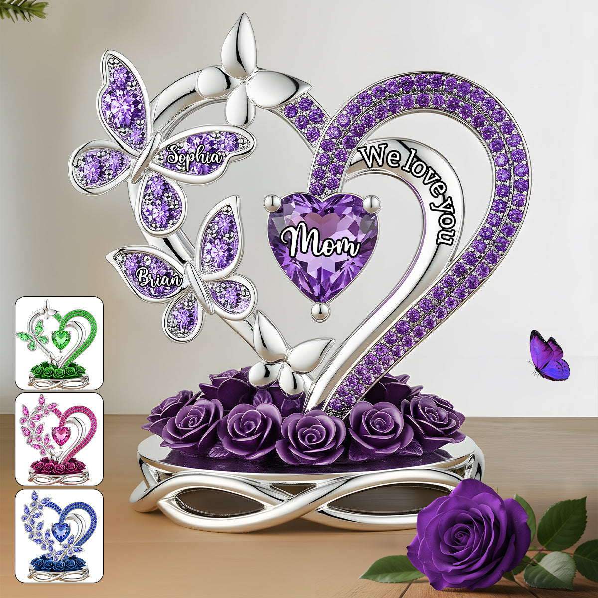 We Love You Perfect Gift For Mom, Grandma - Personalized Grandma Custom Shaped Acrylic Plaque