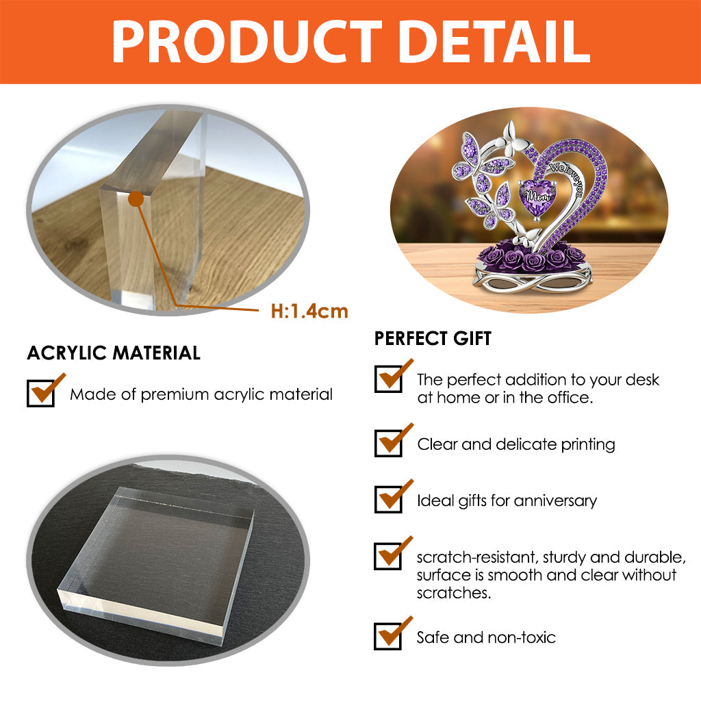 We Love You Perfect Gift For Mom, Grandma - Personalized Grandma Custom Shaped Acrylic Plaque