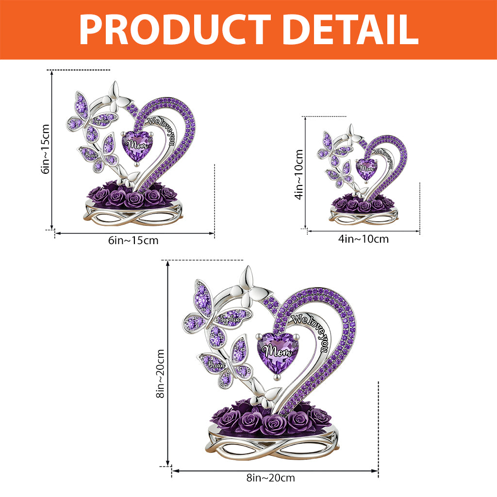 We Love You Perfect Gift For Mom, Grandma - Personalized Grandma Custom Shaped Acrylic Plaque