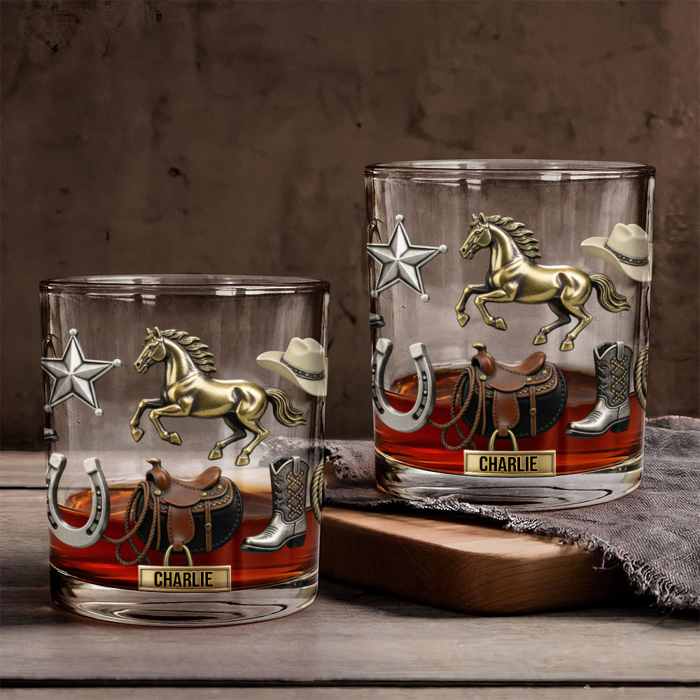Western Spirit - Personalized Horse Whiskey Glass