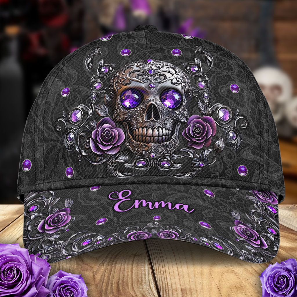Beautiful Skull And Roses - Personalized Skull Classic Cap