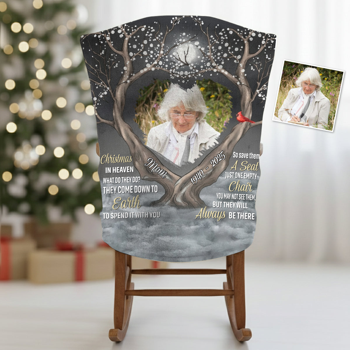 Those We Love Don't Go Away - Personalized Memorial Chair Cover Set