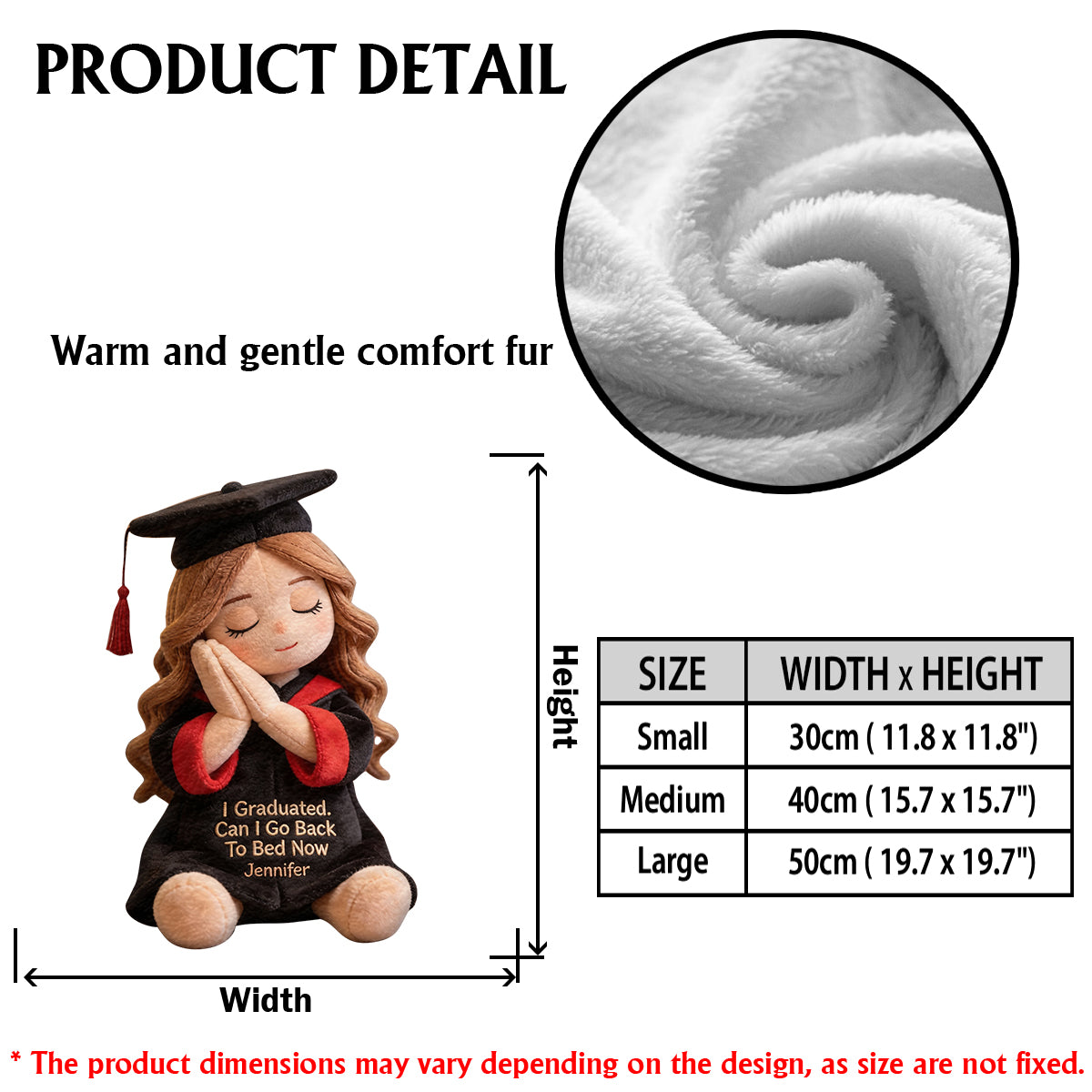 Darf ich jetzt ins Bett gehen - Personalisierter Abschluss-Premium-Faux-Fur-Kissen