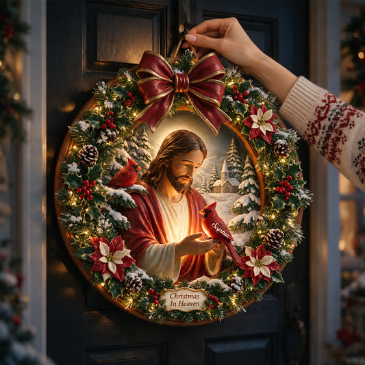 Noël au Paradis - Panneau en Acrylique LED Mémorial Personnalisé