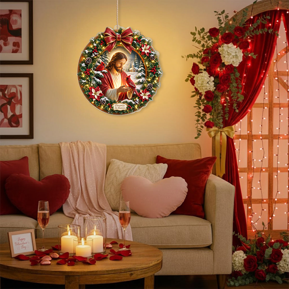 Christmas In Heaven - Personalized Memorial LED Light Acrylic Sign