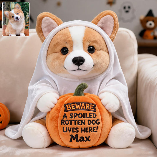 Haustier Halloween - Personalisierte Premium Kunstfell Kissen