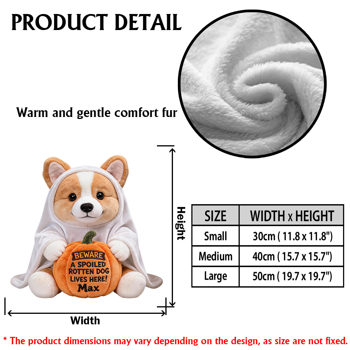 Pet Halloween - Personalized Dog Premium Faux Fur Pillow