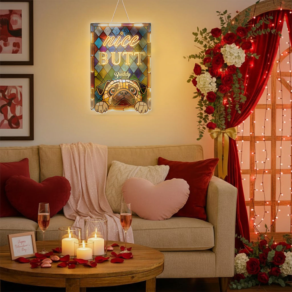 Curious Pet Nice Butt - Personalized Dog LED Light Acrylic Sign