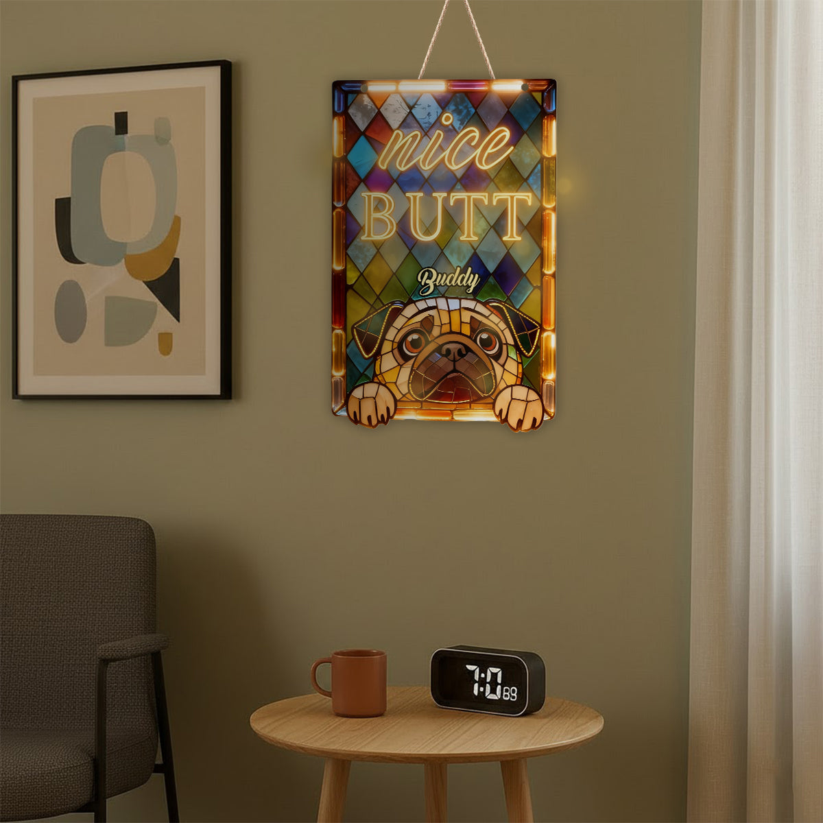 Curious Pet Nice Butt - Personalized Dog LED Light Acrylic Sign