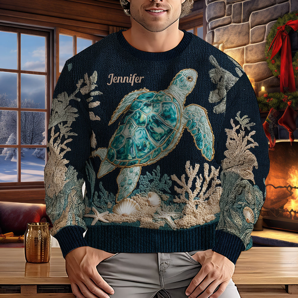 Sea Turtle - Personalized Turtle Sweater