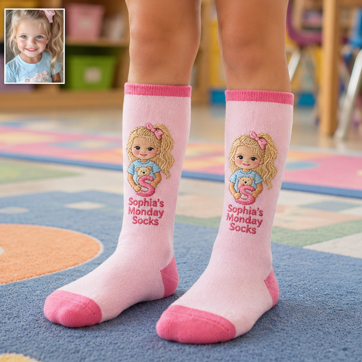 Personalisierte Kinder Socken - Any Photo Lucky Day