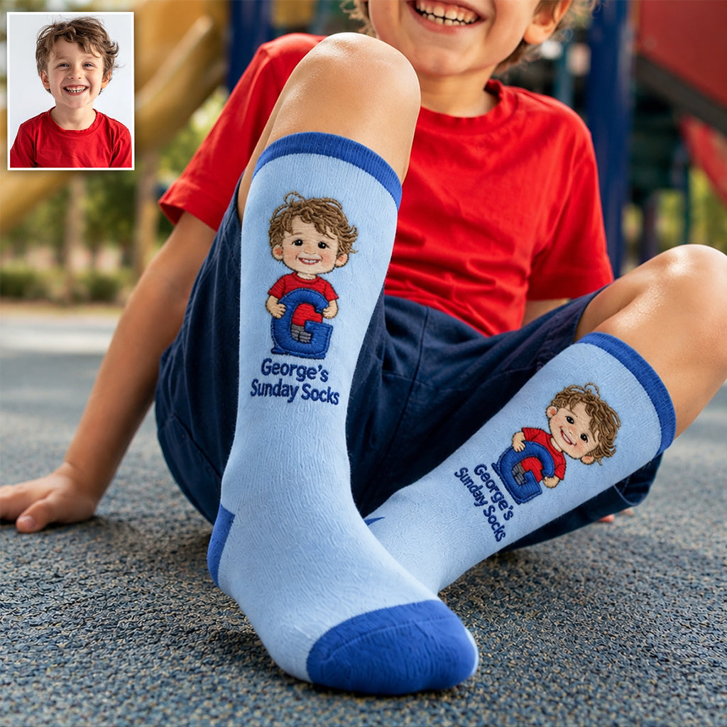 Personalisierte Kinder Socken - Any Photo Lucky Day