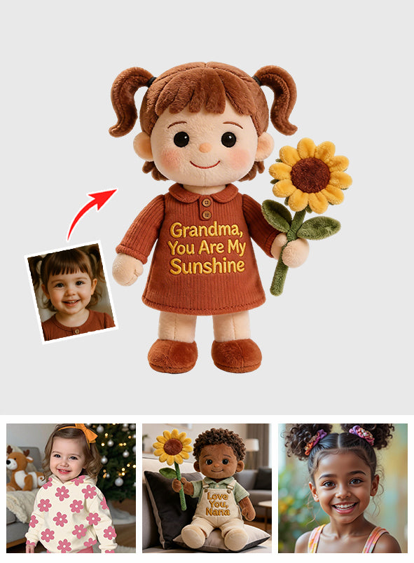 Growing with Grandma’s Love - Personalized Grandma Premium Faux Fur Pillow