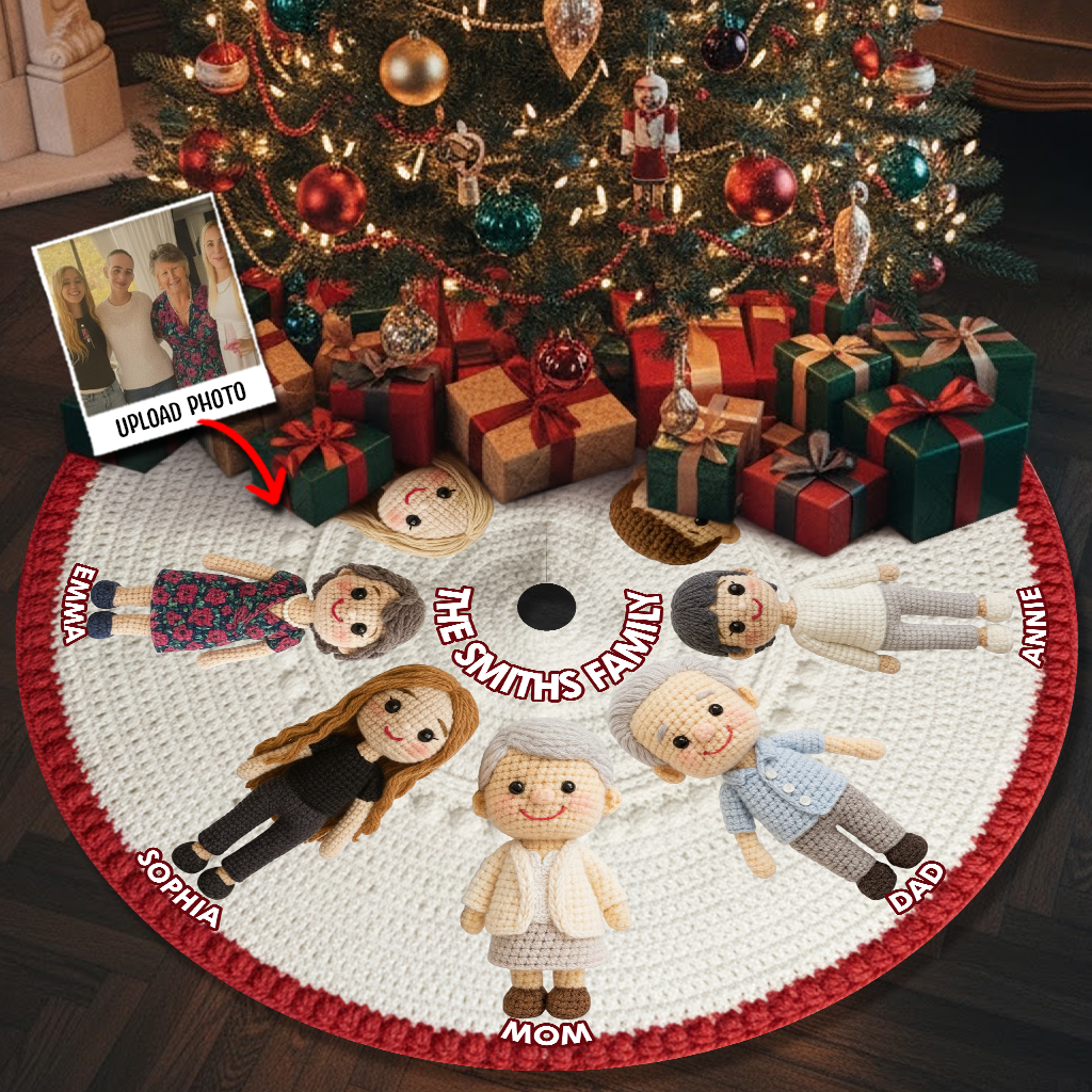 Merry Christmas 2025 - Personalized Family Tree Skirt