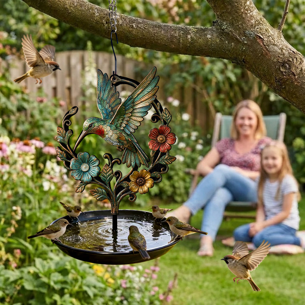 Cute Hummingbird - Personalized Hummingbird Bird Feeder/ Bath