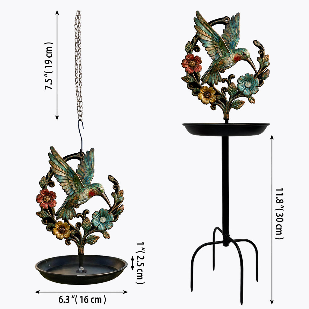Cute Hummingbird - Personalized Hummingbird Bird Feeder/ Bath