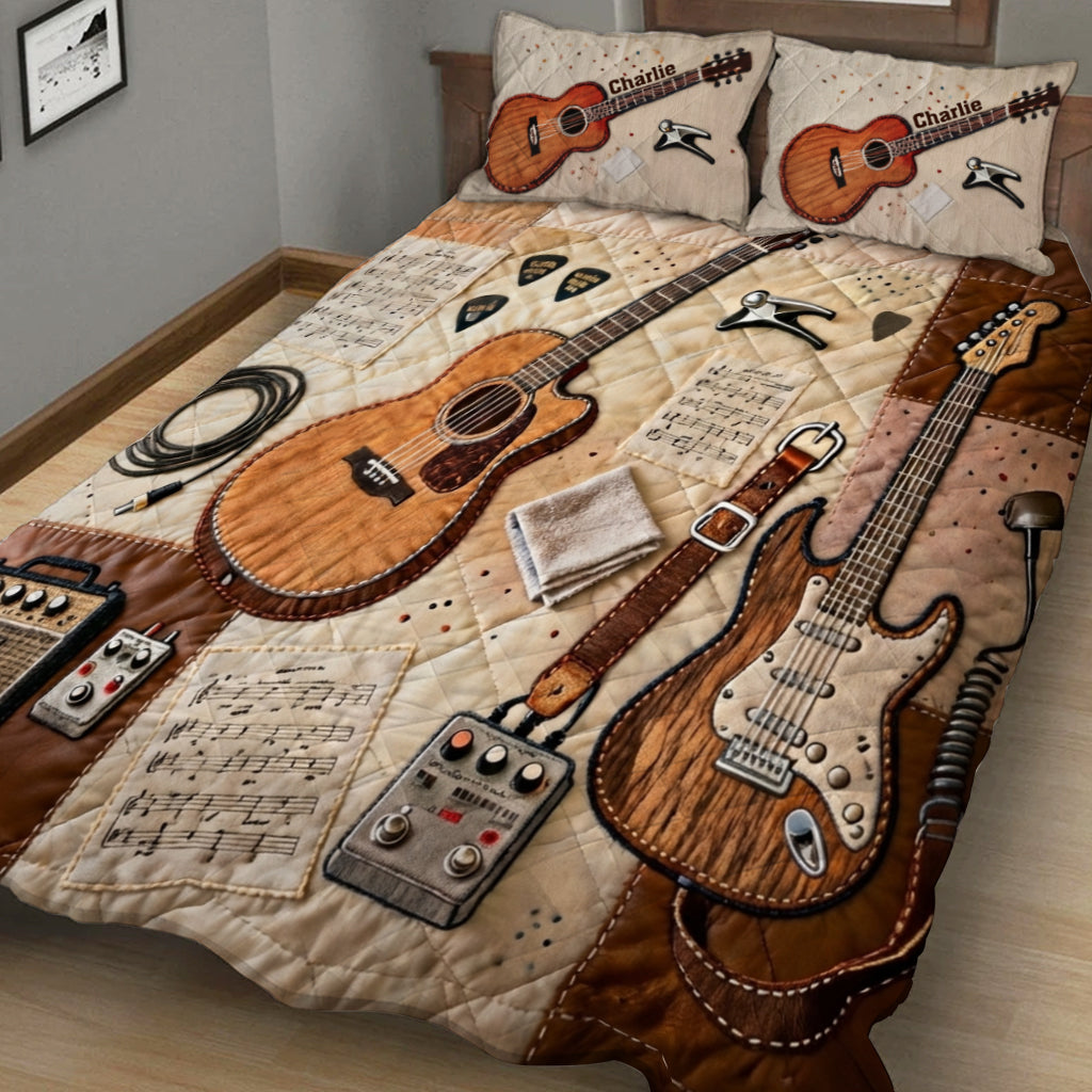 Guitarist - Personalized Guitar Quilt Set