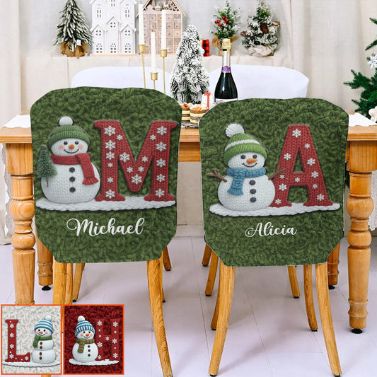 Snowman Alphabet - Personalized Family Chair Cover Set