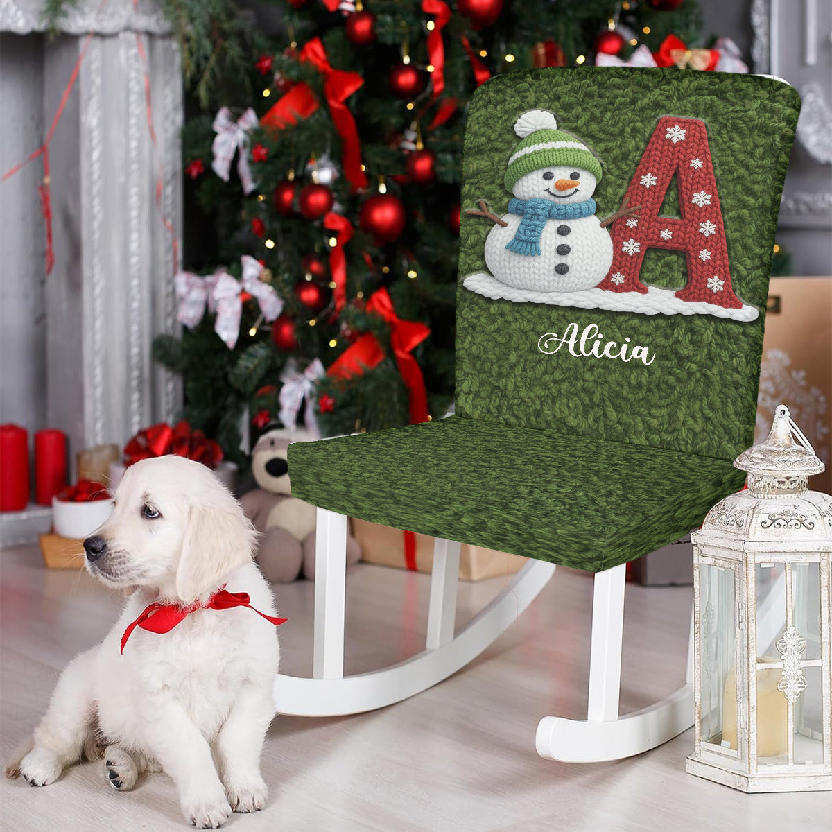 Snowman Alphabet - Personalized Family Chair Cover Set