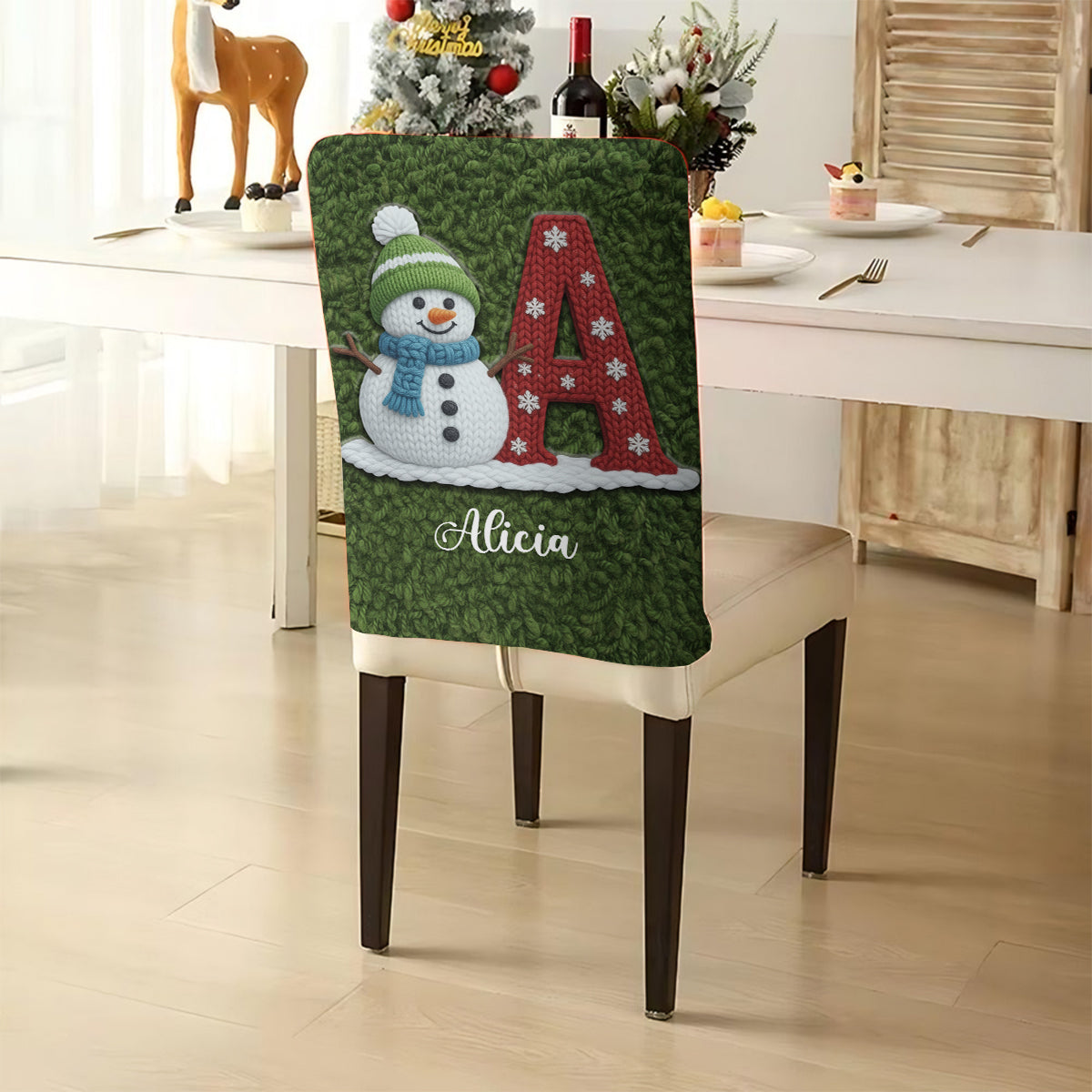 Snowman Alphabet - Personalized Family Chair Cover Set