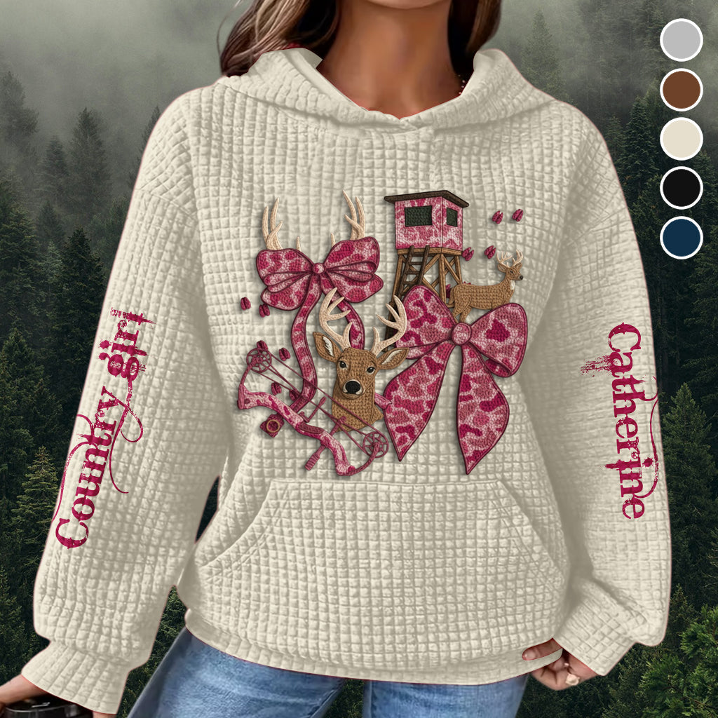 Fille de la campagne - Sweat à capuche gaufré personnalisé pour la chasse
