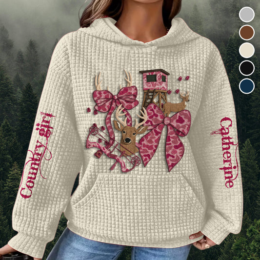 Country Girl – Personalisierter Jagd-Waffel-Hoodie