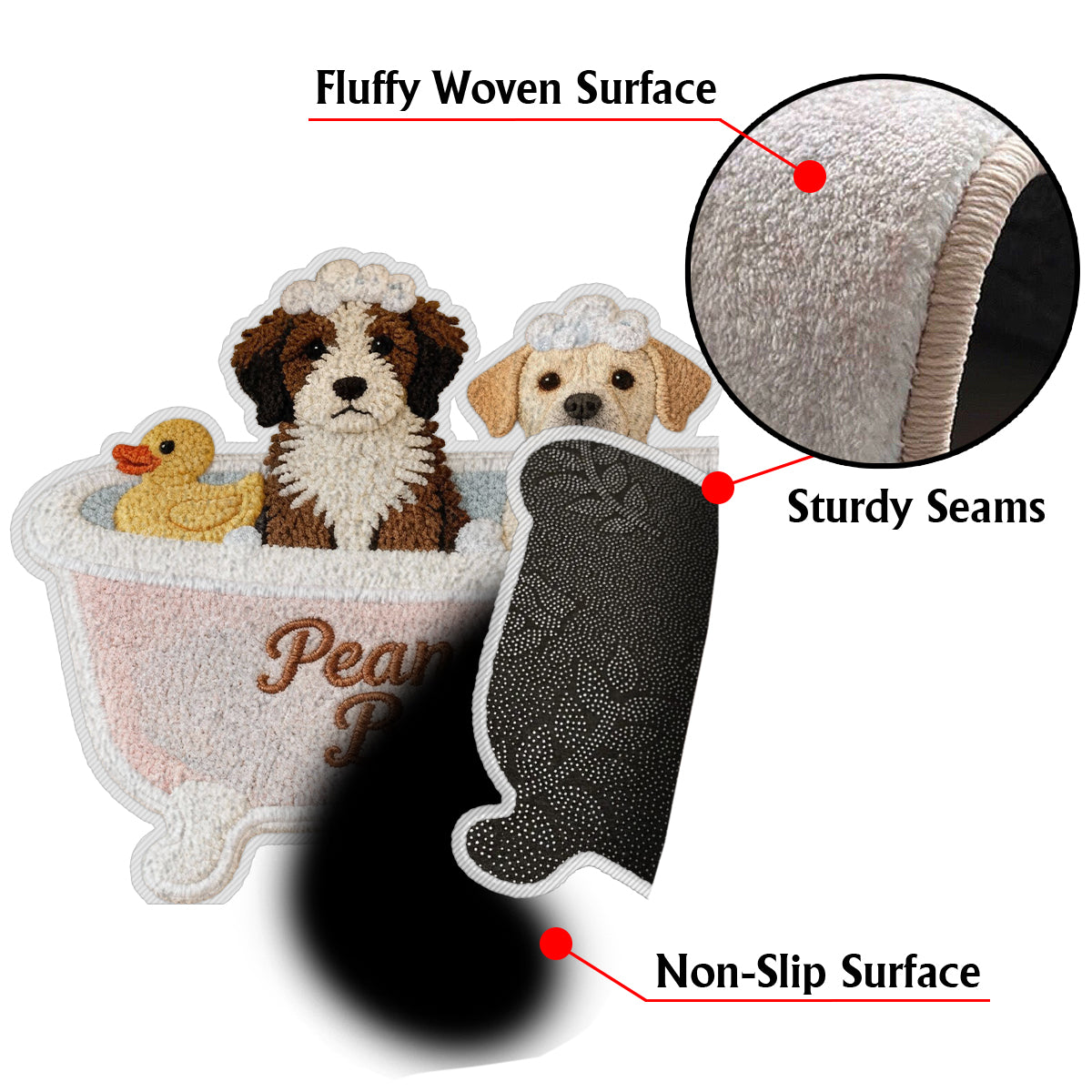 Custom Bathroom Rug For Pet Owners - Personalized Dog Non-Slip Tufted Rug
