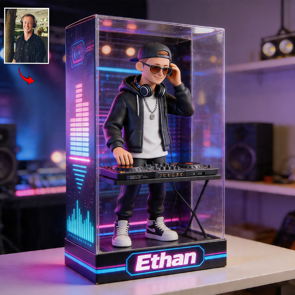 Mach Lärm - Personalisierte DJ Acrylplakette in Sonderform