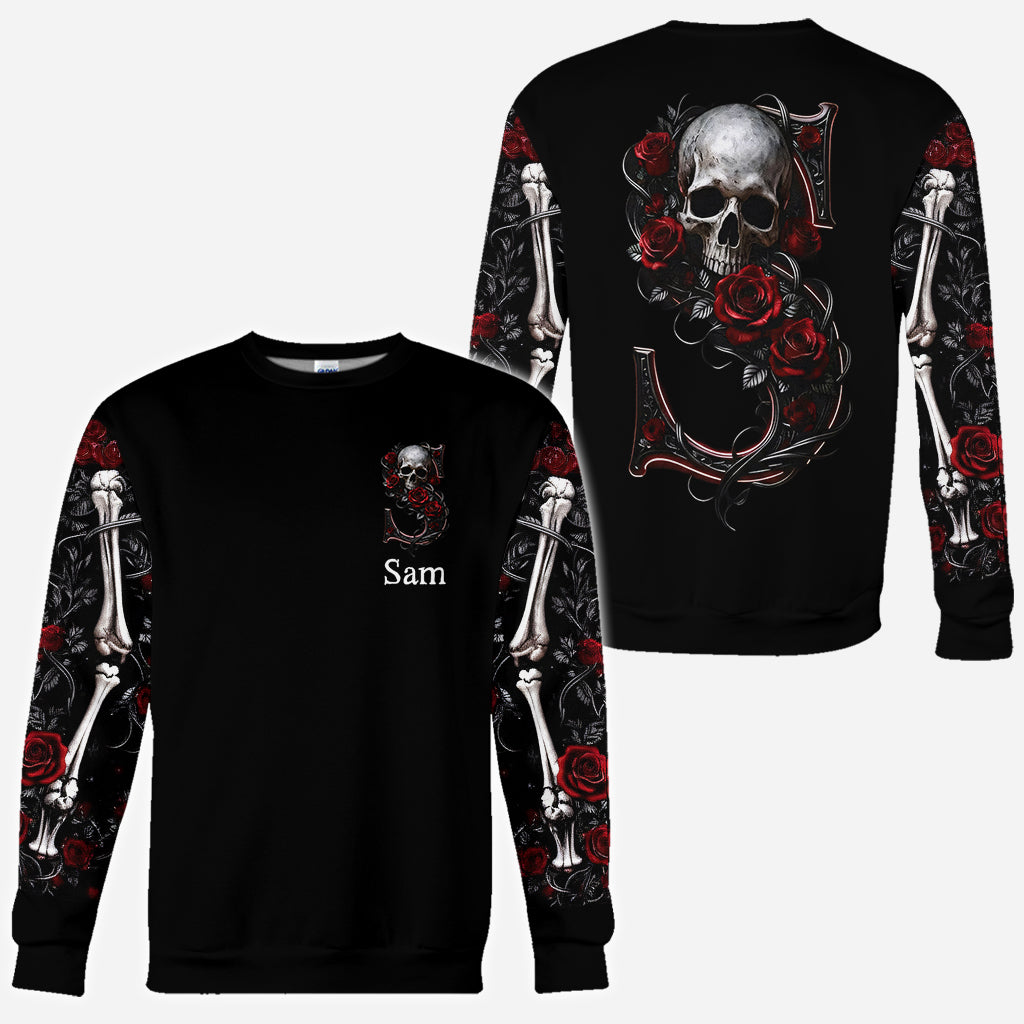 Rose & Skull - Personalized Skull All Over Shirt