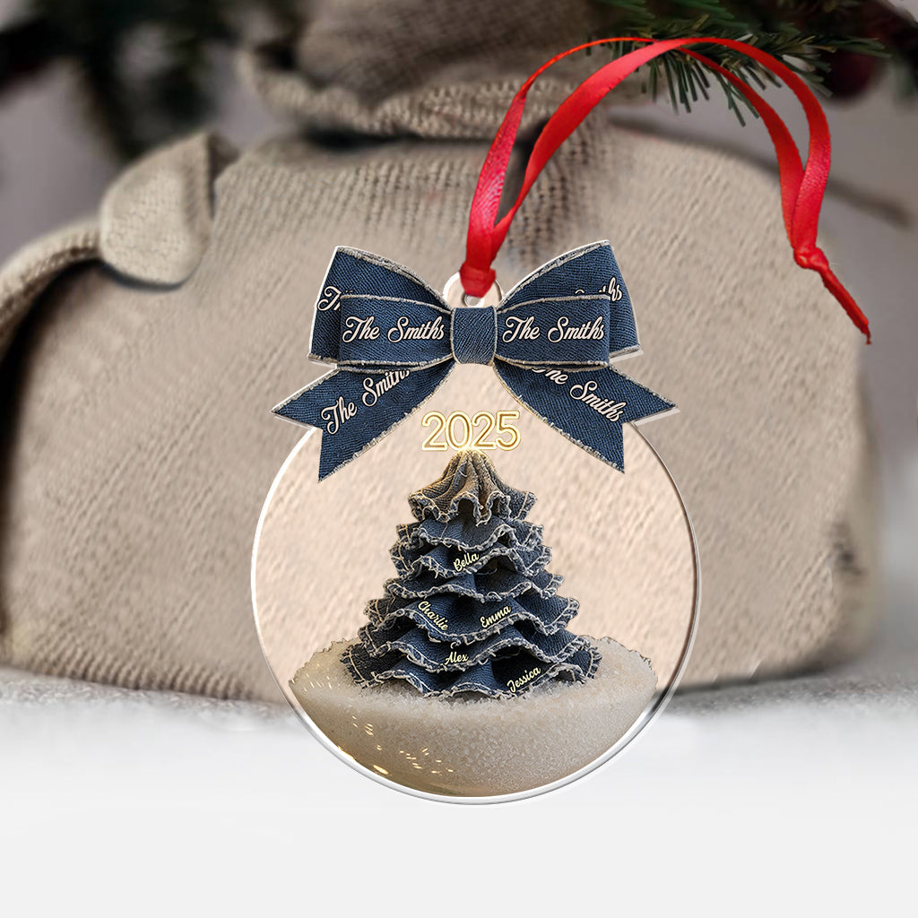 Merry Christmas Family - Personalized Family Transparent Ornament