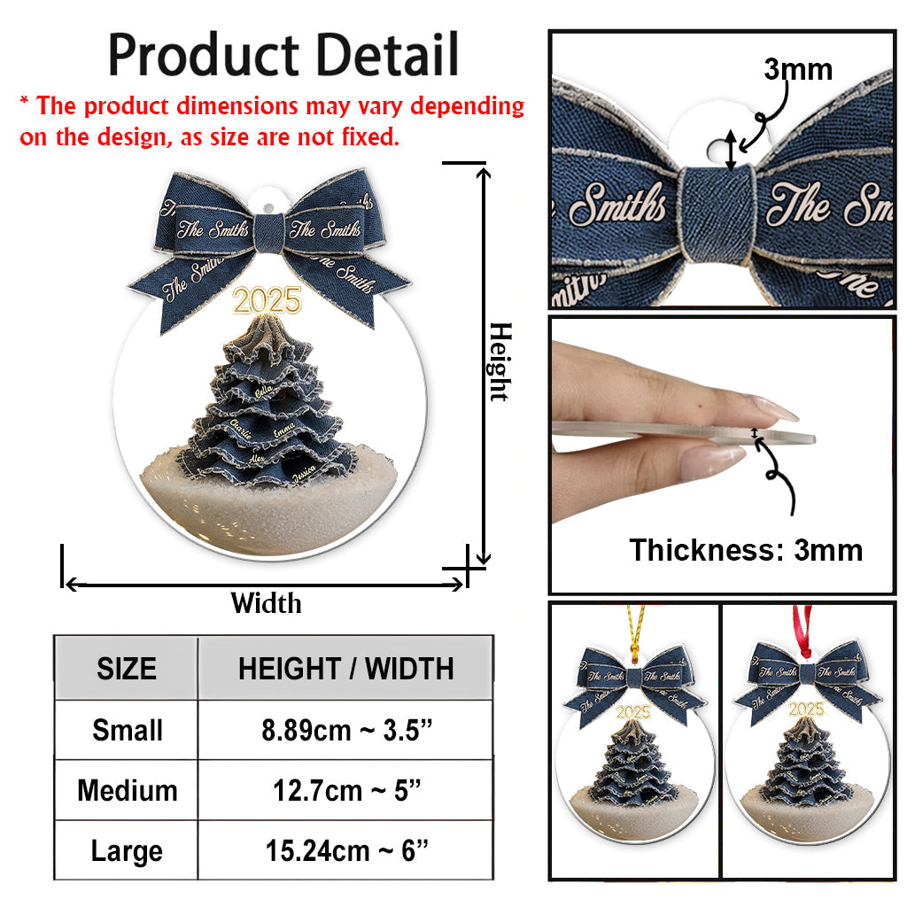 Merry Christmas Family - Personalized Family Transparent Ornament