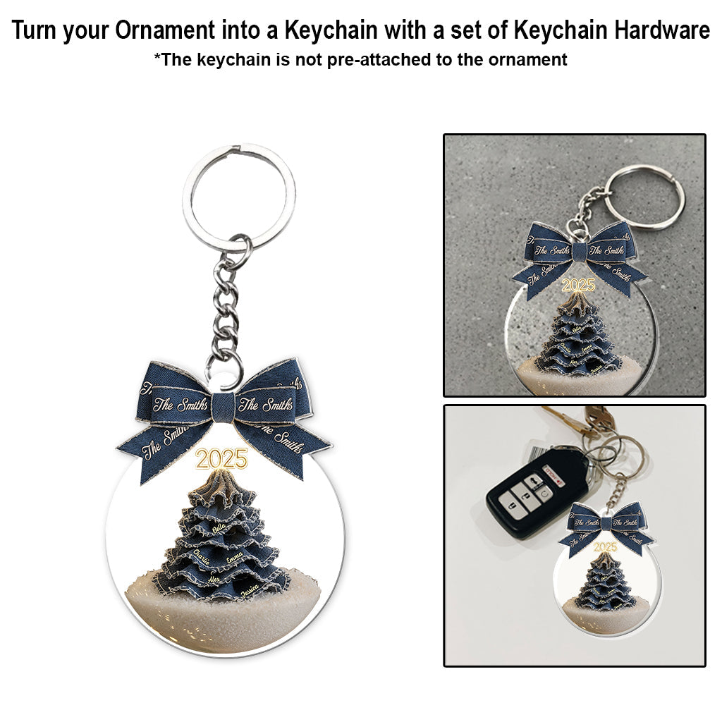 Merry Christmas Family - Personalized Family Transparent Ornament