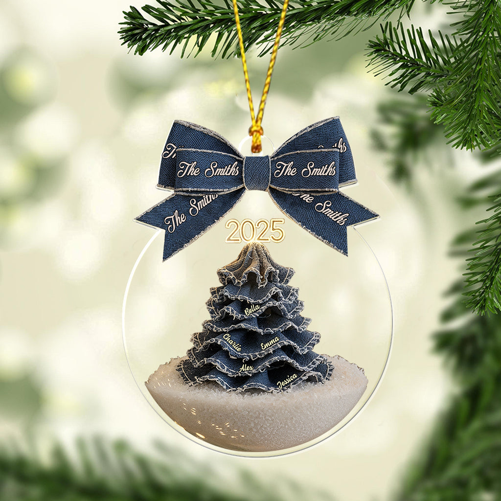 Merry Christmas Family - Personalized Family Transparent Ornament