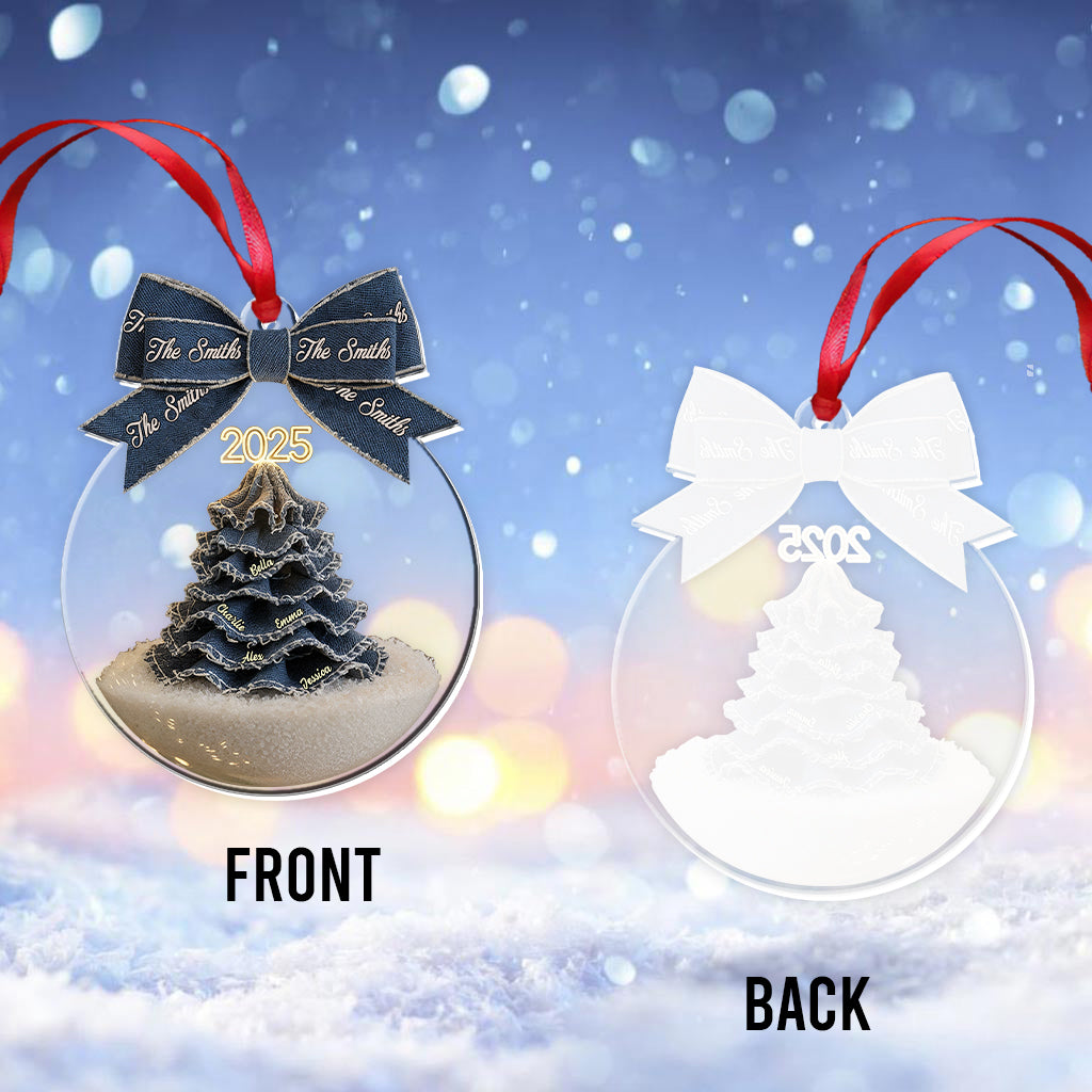 Merry Christmas Family - Personalized Family Transparent Ornament