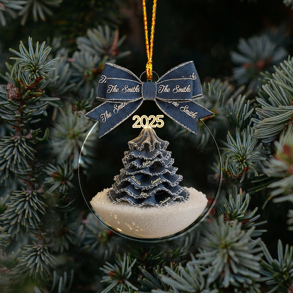 Merry Christmas Family - Personalized Family Transparent Ornament