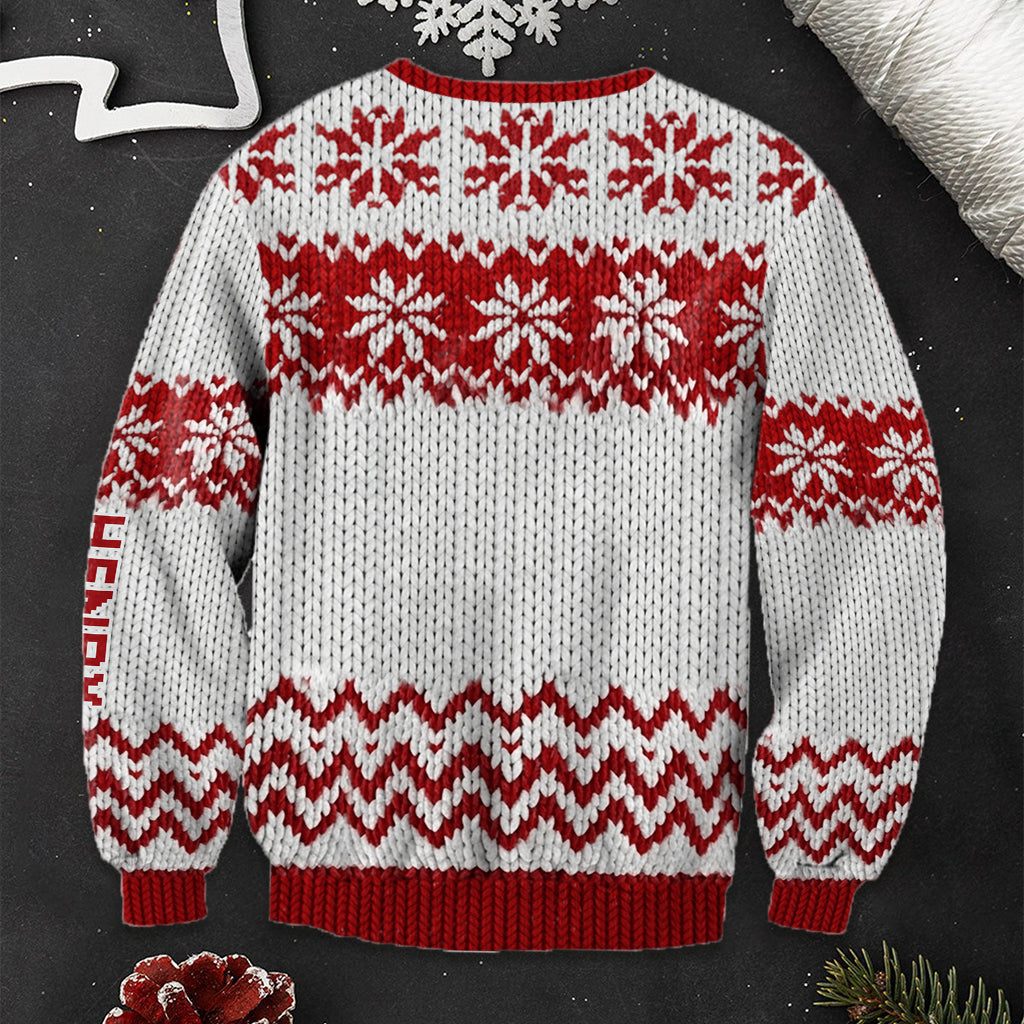 Lettre initiale Joyeux Noël - Pull moche personnalisé pour toute la famille