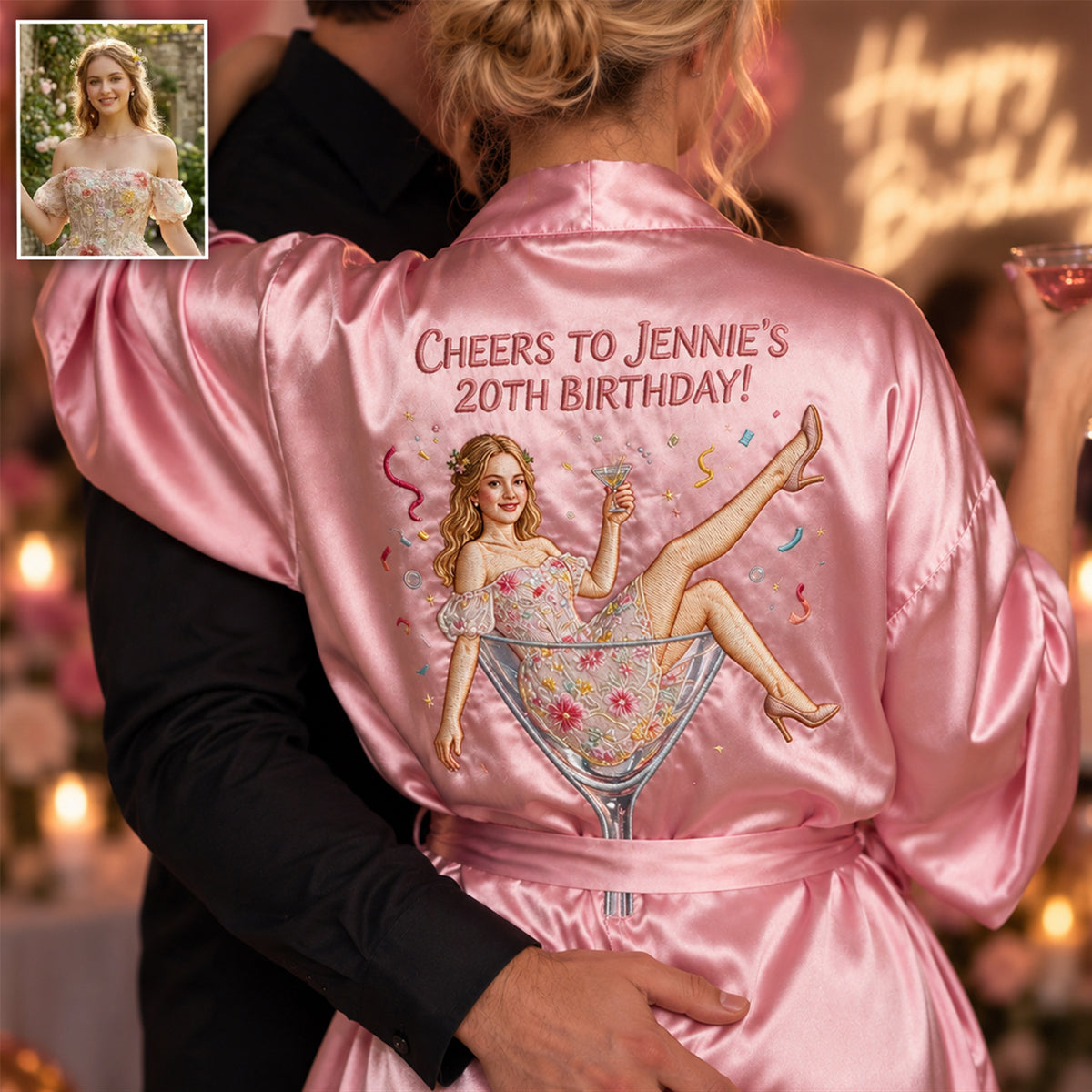 Es ist mein Geburtstag! - Personalisierte Satinrobe zum Geburtstag