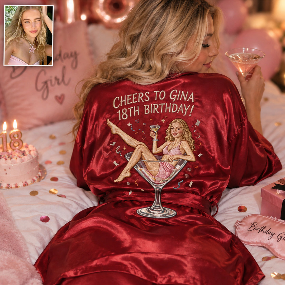 Es ist mein Geburtstag! - Personalisierte Satinrobe zum Geburtstag