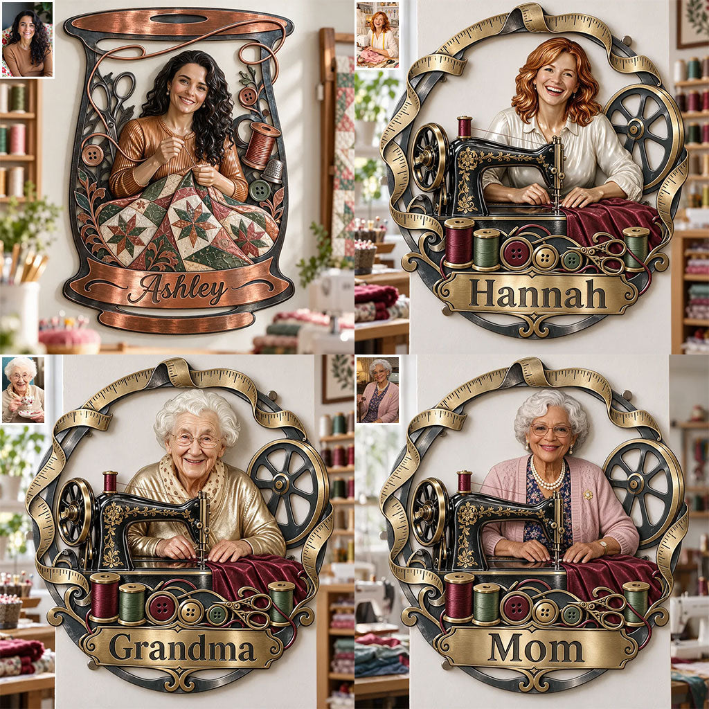 Sewing Lovers Gift - Personalized Sewing 3D Printed Cut Metal Sign