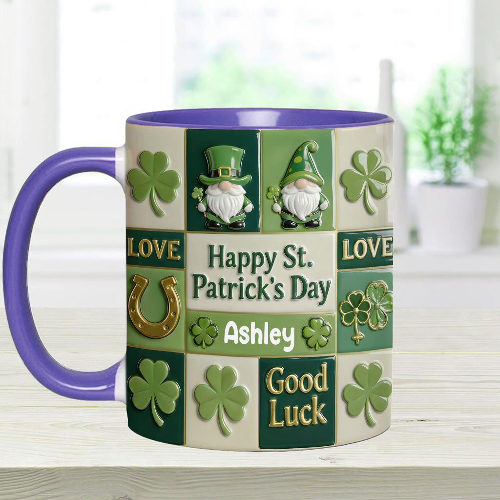 Fröhlichen St. Patrick's Day – Personalisierte Tasse und Untersetzer mit irischem Akzent